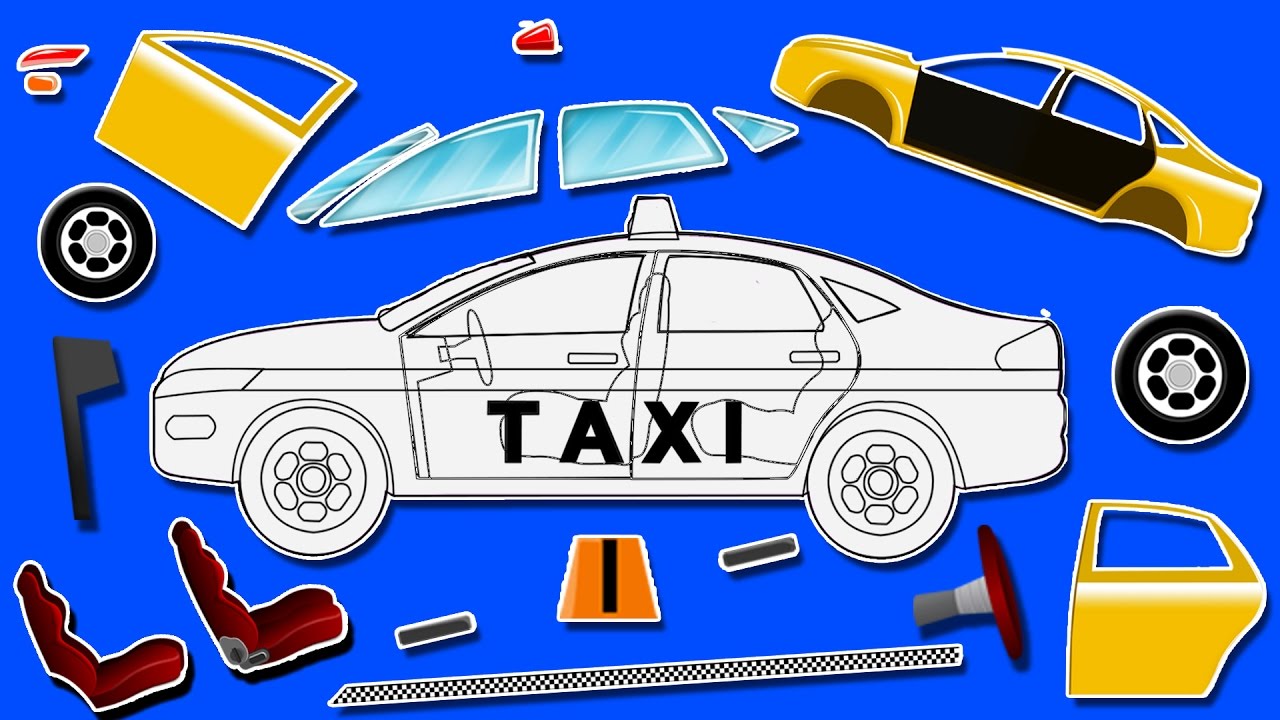 Taxi | formation and uses | puzzle games for kids | learn colors